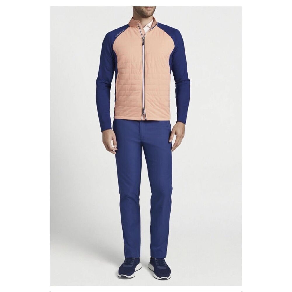 Peter Millar Men’s Hyperlight Merge Coral Quilted Full Zip Jacket Wolverine Powe - Picture 11 of 16